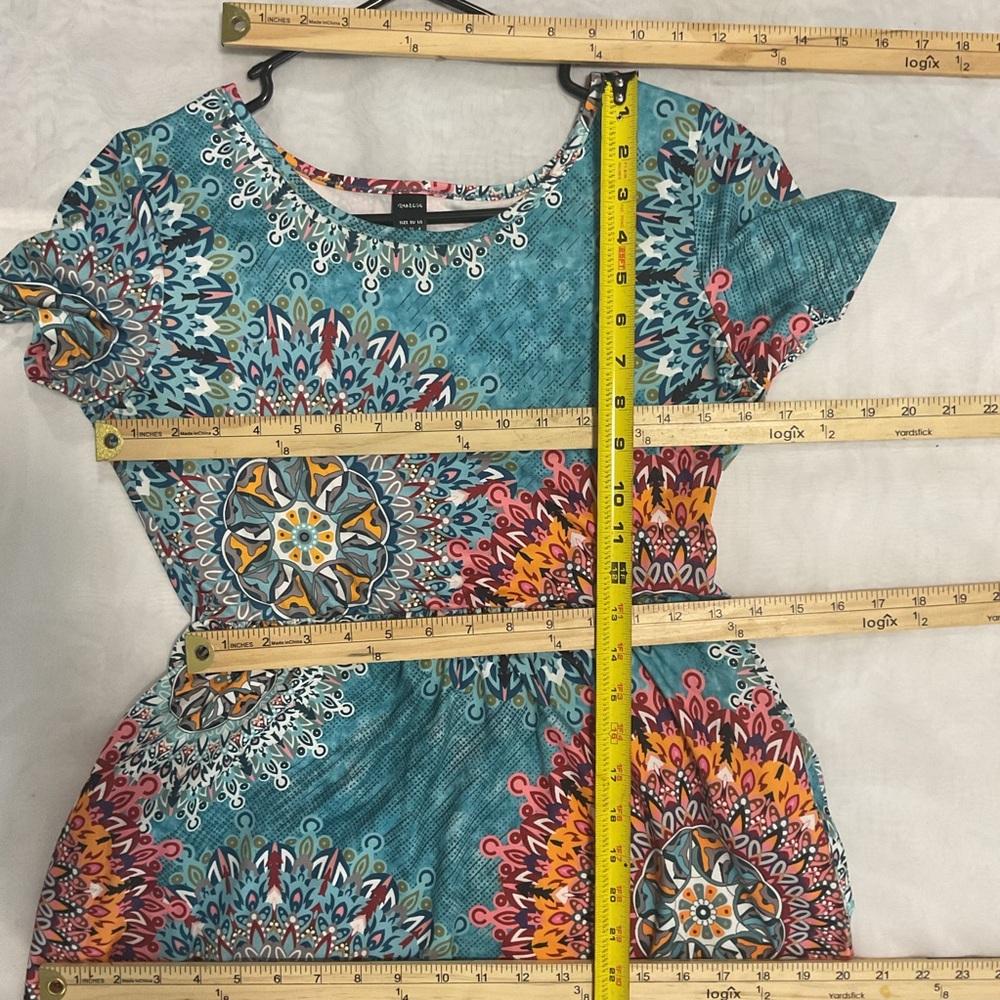 NWOT Empire Waist Short Sleeve Long Dress Pockets Summer Floral Maxi Dress - Picture 7 of 13